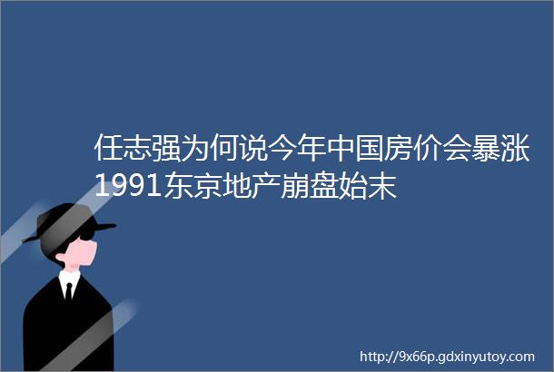 任志强为何说今年中国房价会暴涨1991东京地产崩盘始末