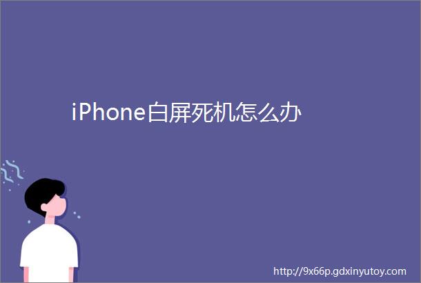 iPhone白屏死机怎么办